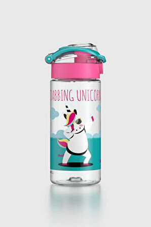 Renga Saga Unicorn Desenli 500 ml Tritan Çocuk Matara 912014 Pembe-Turkuaz