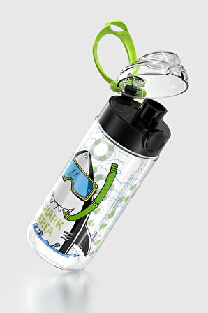 Renga Saga Shark Desenli 500 ml Tritan Çocuk Matara 912014 Siyah-Yeşil