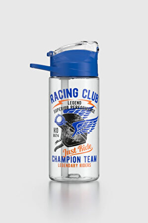 Renga Falcon Racing Club Desenli 500 ml Pipetli Tritan Çocuk Matara 912037 Mavi