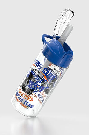 Renga Falcon Racing Club Desenli 500 ml Pipetli Tritan Çocuk Matara 912037 Mavi