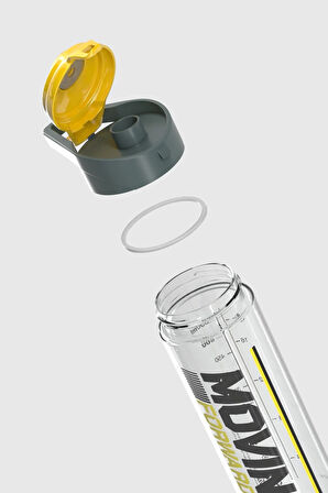 Renga Juno Moving Desen 630 ml Tritan Matara 912088 Füme-Sarı