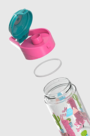 Renga Juno Lama Desen 500 ml Tritan Pipetli Çocuk Matara 912089 Pembe