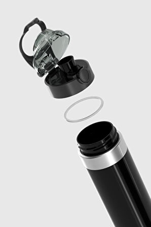 Renga Saga Metal Aksesuarlı 630 ml Tritan Matara 912053 Siyah
