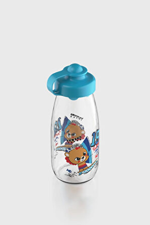 Renga Ufo Kids Surfing Desen 250 ml Cam Şişe 182030 Turkuaz