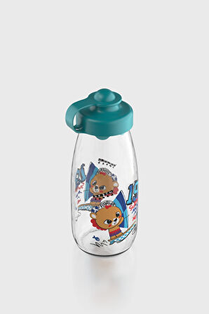 Renga Ufo Kids Surfing Desen 250 ml Cam Şişe 182030 Sky Turkuaz