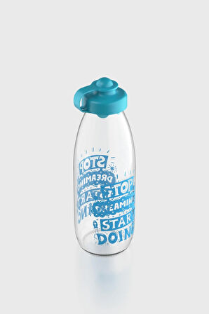 Renga Ufo Stop Dreaming Desen 500 ml Cam Şişe 182031 Turkuaz