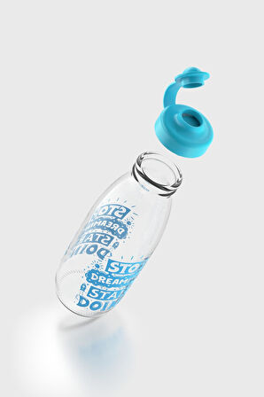 Renga Ufo Stop Dreaming Desen 500 ml Cam Şişe 182031 Turkuaz