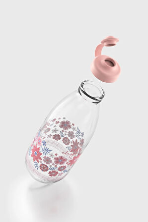 Renga Ufo Yazı Desenli 1000 ml Cam Şişe 182052 Pudra