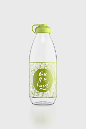 Renga Milky Desenli 1000 ml Cam Şişe 182058 Yeşil