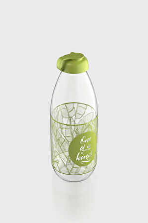 Renga Milky Desenli 1000 ml Cam Şişe 182058 Yeşil