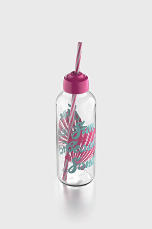 Renga Felix Sun Beach Desenli 450 ml Pipetli Cam Şişe 182055 Pembe