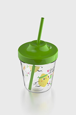 Renga Aura Go To The Beach Desenli 350 ml Tritan Pipetli Çocuk Bardak 142022 Yeşil