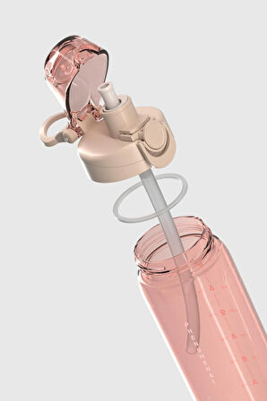 Renga Wave Duplo 630 ml Opsiyonel Pipetli Tritan Matara 912176 Bej