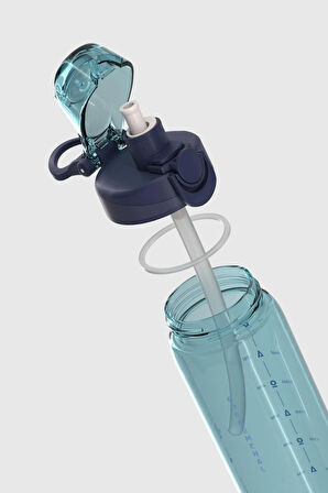 Renga Wave Duplo 630 ml Opsiyonel Pipetli Tritan Matara 912176 Mavi