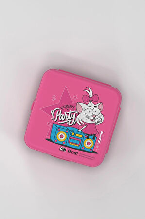 Renga Leya Kral Şakir Canan Desenli 1000 ml Çocuk Beslenme Kabı ve 500 ml Suluk Seti 222051 Pembe