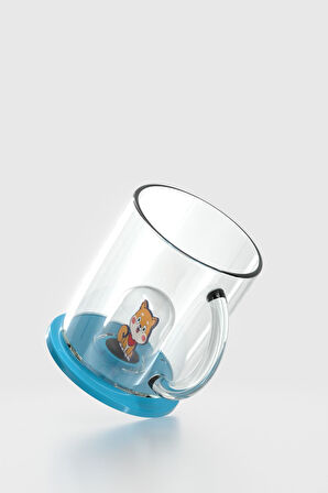 Renga Joy Kedi Figürlü 250 ml Kulplu Tritan Bardak 222053 Mavi