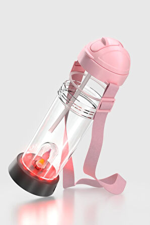 Renga Cosmo Unicorn Figürlü Led Işıklı 385 ml Pipetli Askılı Tritan Çocuk Matara 912148 Pembe