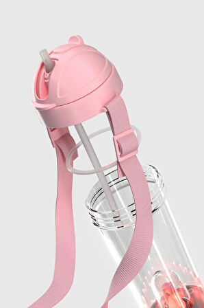 Renga Cosmo Unicorn Figürlü Led Işıklı 385 ml Pipetli Askılı Tritan Çocuk Matara 912148 Pembe