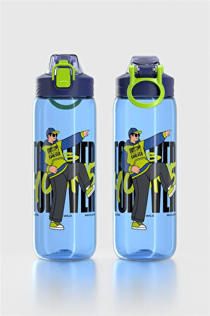 Renga Wave Desenli 630 ml Tritan Çocuk Matara 912166 Mavi