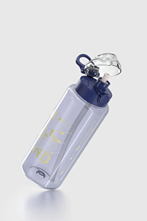 Renga Saga Loop Yazı Desenli 1000 ml Pipetli Tritan Matara 912173 Mavi