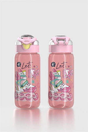 Renga Saga Desenli 530 ml Çocuk Matara 912174 Pembe-Sarı