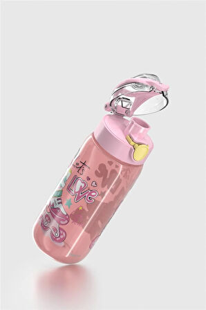 Renga Saga Desenli 530 ml Çocuk Matara 912174 Pembe-Sarı