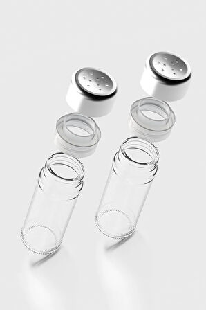 Renga Voca 112 ml Metal Kapaklı 2'li Cam Tuzluk Biberlik Seti 121011