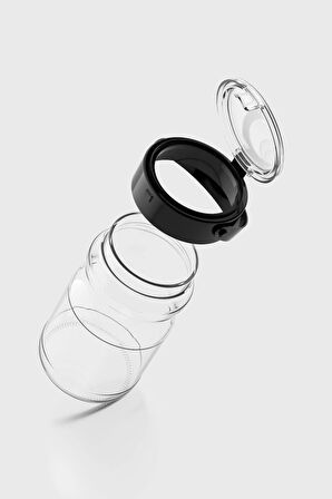 Renga Mono 1700 ml Siyah Kapaklı 3'lü Cam Kavanoz Seti 131072