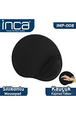 Inca IMPS-008 Sılıcone Siyah Mouse Pad (kaymaz taban)