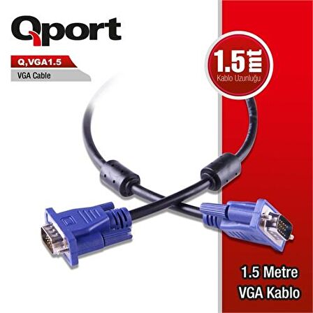 QPORT Q-VGA1.5 1,5 m VGA (Monitör)KABLOSU ,FİLTREL