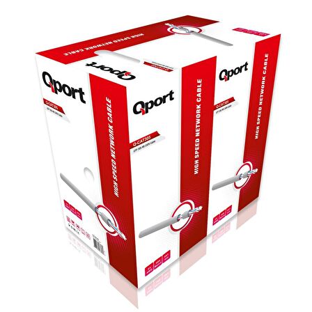 QPORT Q-CAT6 305m CAT6 KABLO,23AWG,0.57mm,GRİ