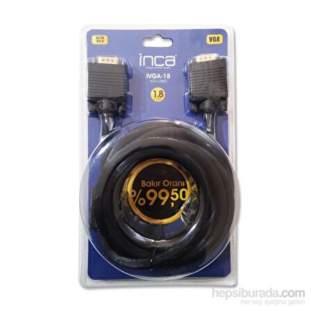 Inca VGA to VGA 1,8M Altın Uçlu Kablo