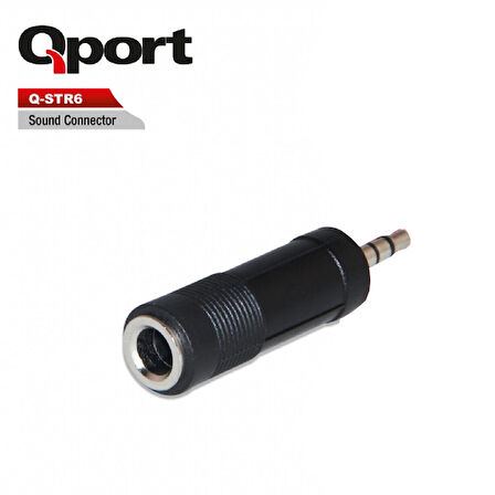 QPORT Q-STR6 6,3mm RCA DİŞİ => 3,5mm RCA ERKEK ÇEVİRİCİ