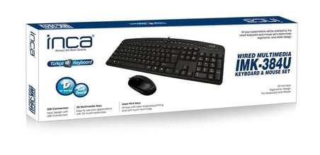 Inca IMK-384U Wıred Multimedia  Q Klavye & Mouse Set