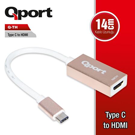 QPORT Q-TH USB TYPE-C =-- HDMI Çevirici Adaptör