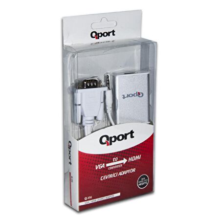 Q-PORT VGA --- HDMI ÇEVİRİCİ (SES KABLOLARI)