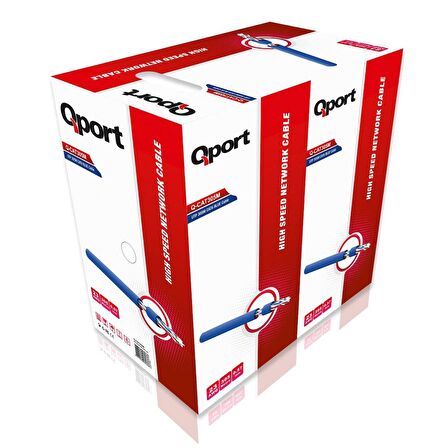 QPORT Q-CAT6M 305m CAT6 KABLO,23AWG,0.57mm,MAVİ