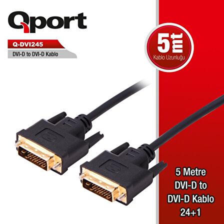 QPORT Q-DVI245 5,0m DVI-D 24+1 KABLO Q-DVI245