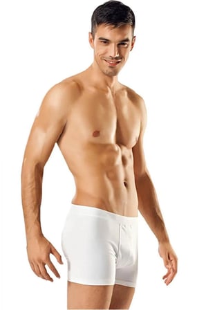 Erkek Beyaz Likralı Boxer 3`lü