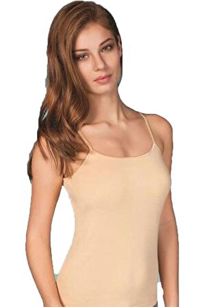 Berrak İç Giyim Likralı Kadın İp Askılı Penye Atlet 6 Lı Paket