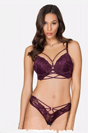 Le Jardin 5025 Şeritli Dantel Pushup Destekli Sütyen Takımı Katty