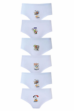 Tutku İç Giyim 6lı Kız Çocuk Baskılı Bato Pamuklu Slip Külot