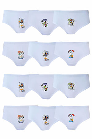 Tutku İç Giyim 12li Kız Çocuk Baskılı Bato Pamuklu Slip Külot