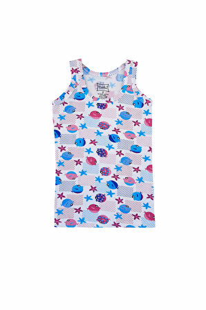 Tutku 6lı Kız Çocuk Geniş Askılı Atlet Empirme Pamuklu Renkli