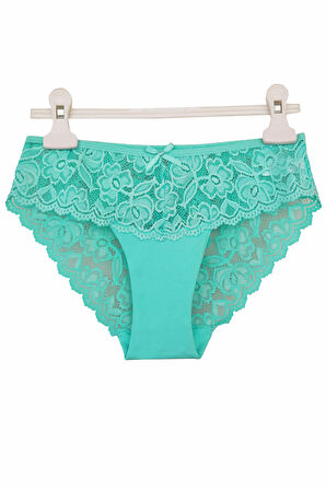 Kadın Dantel Külot Pamuklu Renkli Güpürlü Bikini 