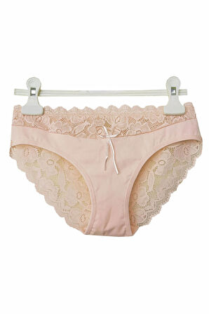 Kadın Dantel Külot Pamuklu Renkli Güpürlü Bikini Yumuşak