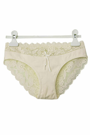 Kadın Dantel Külot Pamuklu Renkli Güpürlü Bikini Yumuşak