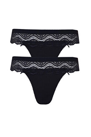 2li Kadın Dantel Detaylı Bikini Kaliteli Ekonomik Yumuşak