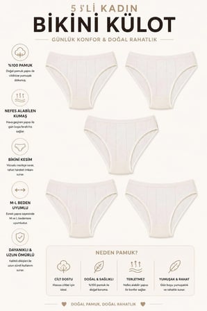 5li Kadın Jakarlı Bikini Klimalı Kaliteli Ekonomik Yumuşak