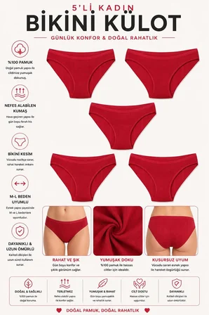 5li Kadın Jakarlı Bikini Klimalı Kaliteli Ekonomik Yumuşak